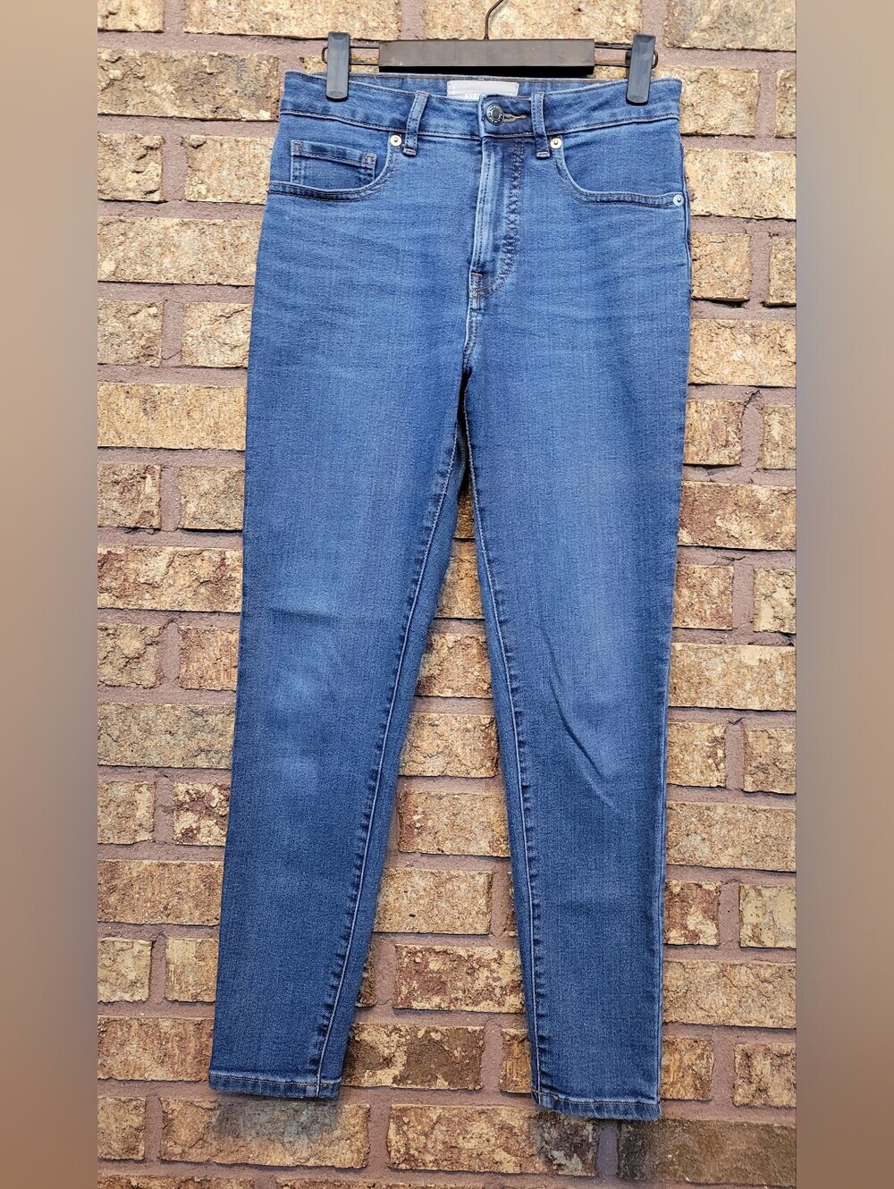 Everlane The Curvy High Rise Skinny Denim Jean Size 26 Crop Cotton Poly Stretch
